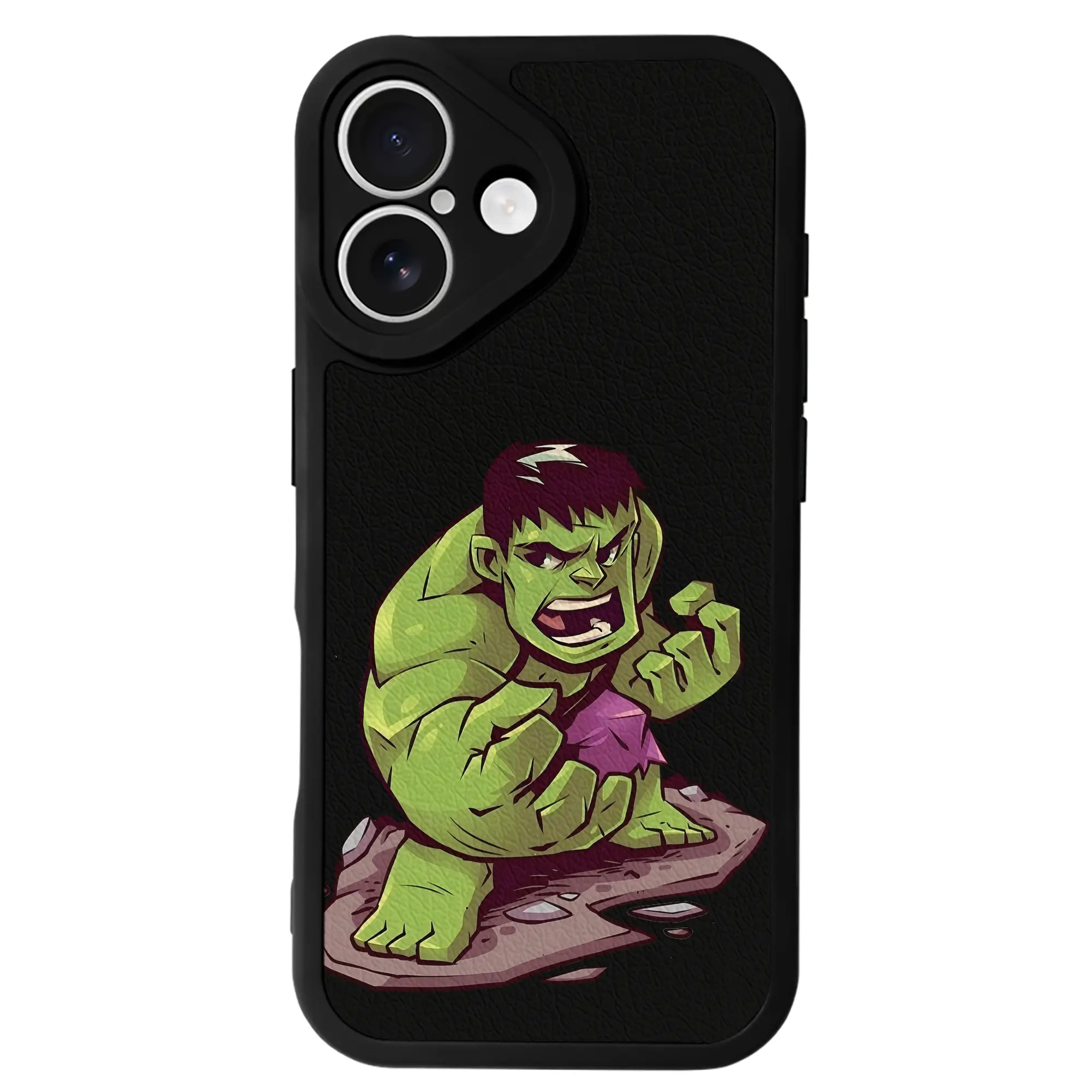アベンジャーズ (Avenjāzu) グッズ ハルク（Hulk） - IPhone 16シリーズ対応 ・ シリコンスマホケース ・ レザー調 ・ 高精度フィット ・ 耐衝撃 ・ ワイヤレス充電対応 ・ 精密カット